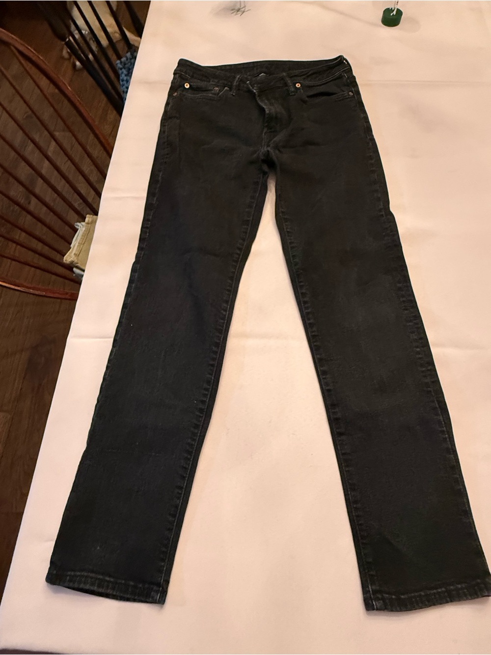 American Eagle Men's Black Slim Straight Jeans